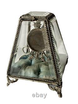 Montre-montre Box Glass Biseauté Decor Chérubins Napoleon III Period 19th