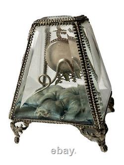 Montre-montre Box Glass Biseauté Decor Chérubins Napoleon III Period 19th