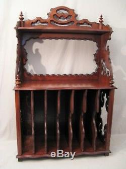 Music Cabinet Shelf Suspending Mahogany Era Nineteenth Century