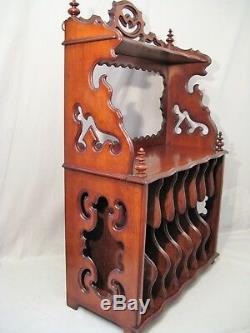 Music Cabinet Shelf Suspending Mahogany Era Nineteenth Century