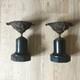 Napoleon Iii Pair Of Antique Patinated Bronze Vases With Marble 19th Century