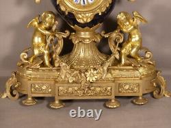 Napoleon III Blue Sevres Porcelain and Gilt Bronze Clock, 19th Century