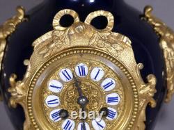 Napoleon III Blue Sevres Porcelain and Gilt Bronze Clock, 19th Century