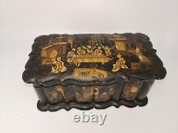 Napoleon III Box With Jewelry Box In Asian Lacquered Wood Age 19th Century