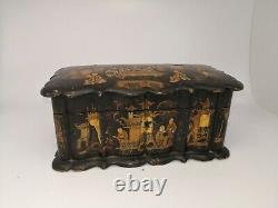 Napoleon III Box With Jewelry Box In Asian Lacquered Wood Age 19th Century