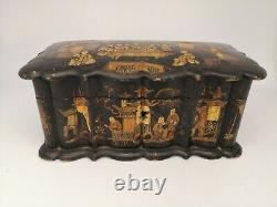 Napoleon III Box With Jewelry Box In Asian Lacquered Wood Age 19th Century