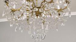 Napoleon III Chandelier with Crystal and Glass Pendants in Bronze, 19th Century