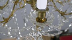 Napoleon III Chandelier with Crystal and Glass Pendants in Bronze, 19th Century