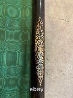 Napoleon III Coach Curtain 19th Century with Gilded Marquetry Monogram