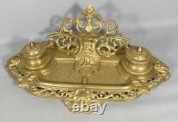 Napoleon III Inkstand in Gilded Bronze, 19th Century