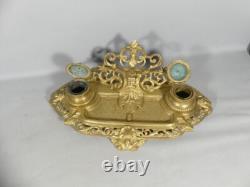 Napoleon III Inkstand in Gilded Bronze, 19th Century