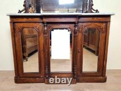 Napoleon III Period Breakfront in Walnut and 19th Century Marquetry