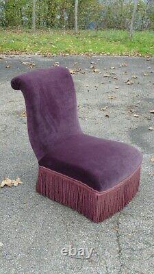 Napoleon III Violet Velvet Heater Chair, 19th Century