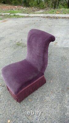 Napoleon III Violet Velvet Heater Chair, 19th Century