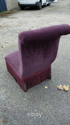 Napoleon III Violet Velvet Heater Chair, 19th Century