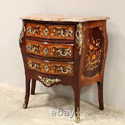 Napoleon III period commode in marquetry 19th century