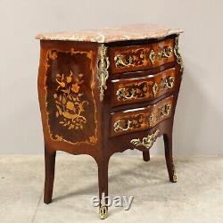 Napoleon III period commode in marquetry 19th century