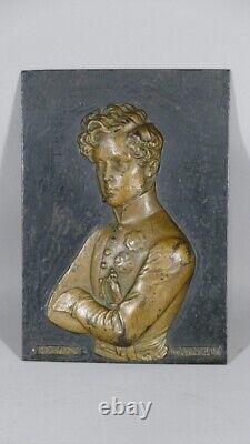 Napoleon Ii, King Of Rome, Relief Portrait On Metal Plate, Era XIX