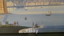 Neapolitan Gouache, View Of Naples From Mergellina, Grand Tour, Time XIX