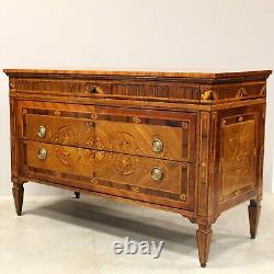 Neo-Classical Louis XVI Period Commode in Marquetry from 18th Century Italy