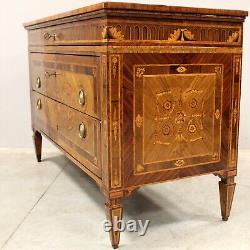 Neo-Classical Louis XVI Period Commode in Marquetry from 18th Century Italy