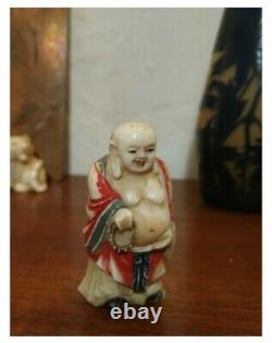 Netsuke Ancient Polychrome Ivory Meiji Era 19th Century