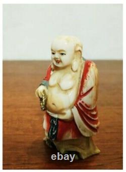Netsuke Ancient Polychrome Ivory Meiji Era 19th Century