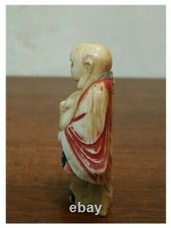 Netsuke Ancient Polychrome Ivory Meiji Era 19th Century