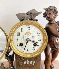 Nineteenth Century Pendulum Clock - Angelic Musician Movement by Samuel Marti, Gold Medal from Paris