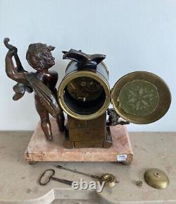 Nineteenth Century Pendulum Clock - Angelic Musician Movement by Samuel Marti, Gold Medal from Paris