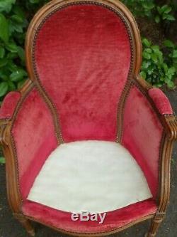 Nineteenth Time, Armchair Child Or Lady, Louis Xvi, Velvet