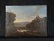 Oil Painting On Canvas From The Late 19th Century: View Of A Castle By A Lake Hst