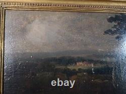 OIL PAINTING ON PANEL 19th CENTURY PROVENCAL LANDSCAPE MEDITERRANEAN HSP