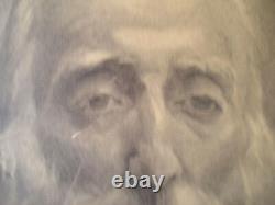 OLD DRAWING J. ROSENBERG LARGE PORTRAIT IN PENCIL 19TH CENTURY