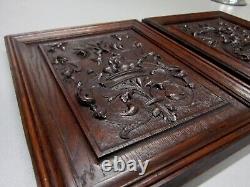 Oak panels in Renaissance style. High period, collections, carved wood.