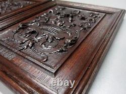 Oak panels in Renaissance style. High period, collections, carved wood.