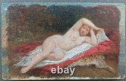 Odalisque, Oil On Panel, Epoque Xixe