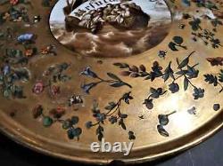 Offering Dish Porcelain Gold and Grisaille Saint Ursula 19th Century