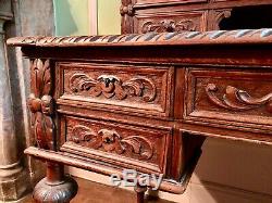 Office For Bleachers Style Louis XIII Period Mahogany Xixth & Twists