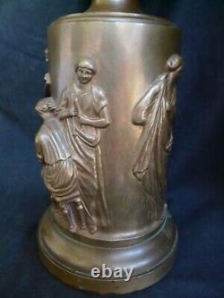 Oil Lamp- Barbedian, In Bronze Patiné, Epoch Xixth Ref 3814