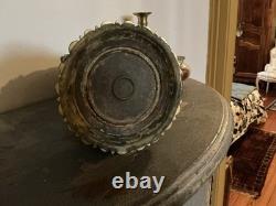 Oil Lamp Porcelain from Bayeux/Valentine Decor Flowers Napoléon III Period