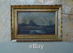 Oil On Canvas Landscape Signed And Framed Of XIX Erate To Restore