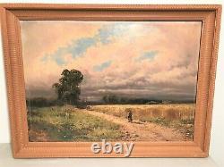 Oil On Canvas Painting Signed Godchaux Era 19th Century