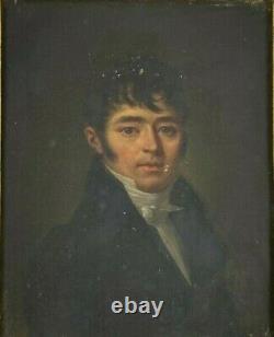 Oil On Canvas Portrait D Man Redingote Epoque Empire Early XIX Eme H2496