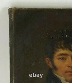 Oil On Canvas Portrait D Man Redingote Epoque Empire Early XIX Eme H2496