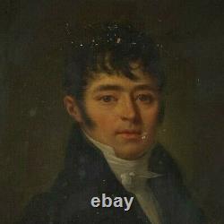 Oil On Canvas Portrait D Man Redingote Epoque Empire Early XIX Eme H2496