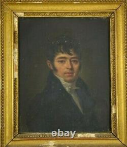 Oil On Canvas Portrait D Man Redingote Epoque Empire Early XIX Eme H2496