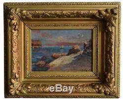 Oil On Panel Xixth Representative Cassis Signed Gauthier