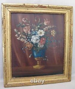 Oil Painting On Canvas Era XIX Century Bouquet Of Flowers