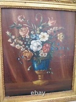 Oil Painting On Canvas Era XIX Century Bouquet Of Flowers